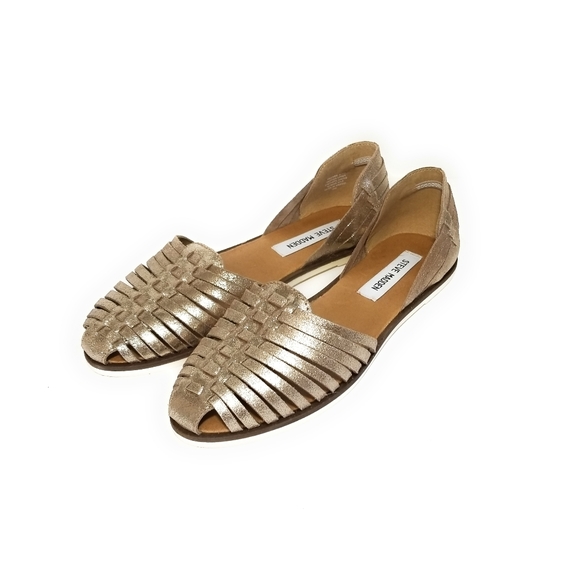 STEVE MADDEN Hillarie Gold Sparkly Flats Size 8.5 - Picture 8 of 8